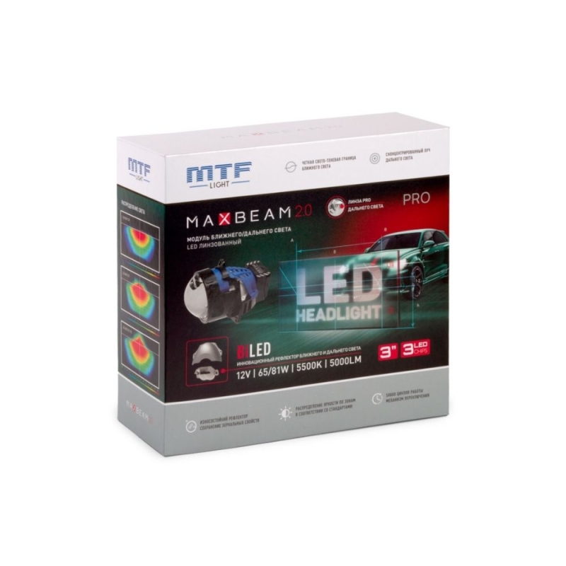 Светодиодные модули ближнег/дальнего света MTF Light MAXBEAM PRO 2.0 линзованные, бескорпусные, 12В, 65\82Вт, 5500К, 3 дюйма, комплект. Светодиодные модули ближнег/дальнего света MTF Light MAXBEAM PRO 2.0 линзованные, бескорпусные, 12В, 65\82Вт, 5500К, 3 дюйма, комплект.