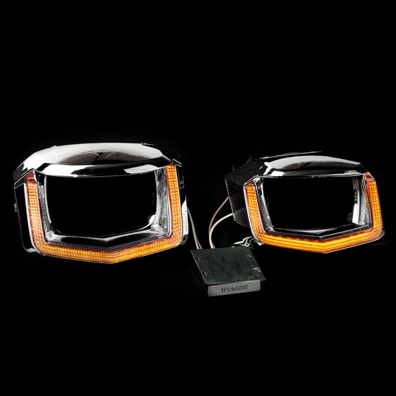 Установочный комплект MTF Light для Bi-LED линз — VW Tiguan 2017, двойная U-форма, белая и жёлтая подсветка, комплект Установочный комплект MTF Light для Bi-LED линз — VW Tiguan 2017, двойная U-форма, белая и жёлтая подсветка, комплект