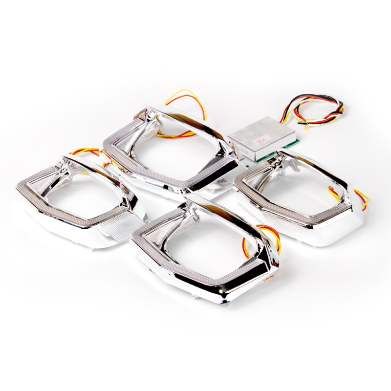 Установочный комплект MTF Light для Bi-LED линз — VW Tiguan 2017, двойная U-форма, белая и жёлтая подсветка, комплект Установочный комплект MTF Light для Bi-LED линз — VW Tiguan 2017, двойная U-форма, белая и жёлтая подсветка, комплект