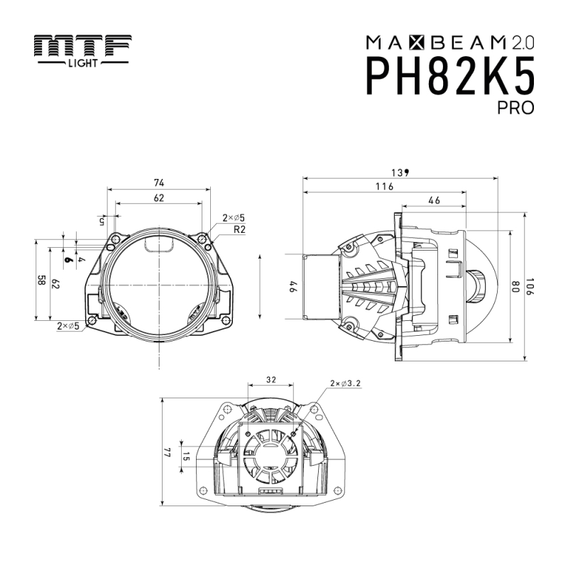 Светодиодные модули ближнег/дальнего света MTF Light MAXBEAM PRO 2.0 линзованные, бескорпусные, 12В, 65\82Вт, 5500К, 3 дюйма, комплект. Светодиодные модули ближнег/дальнего света MTF Light MAXBEAM PRO 2.0 линзованные, бескорпусные, 12В, 65\82Вт, 5500К, 3 дюйма, комплект.