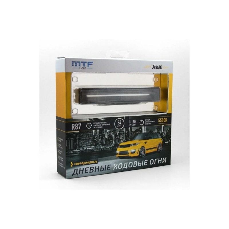 Светодиодные дневные ходовые огни MTF Light серия Светодиодные дневные ходовые огни MTF Light серия "URBAN" 12В, 20Вт, 5500К, E4, ECE R87, ком-т.